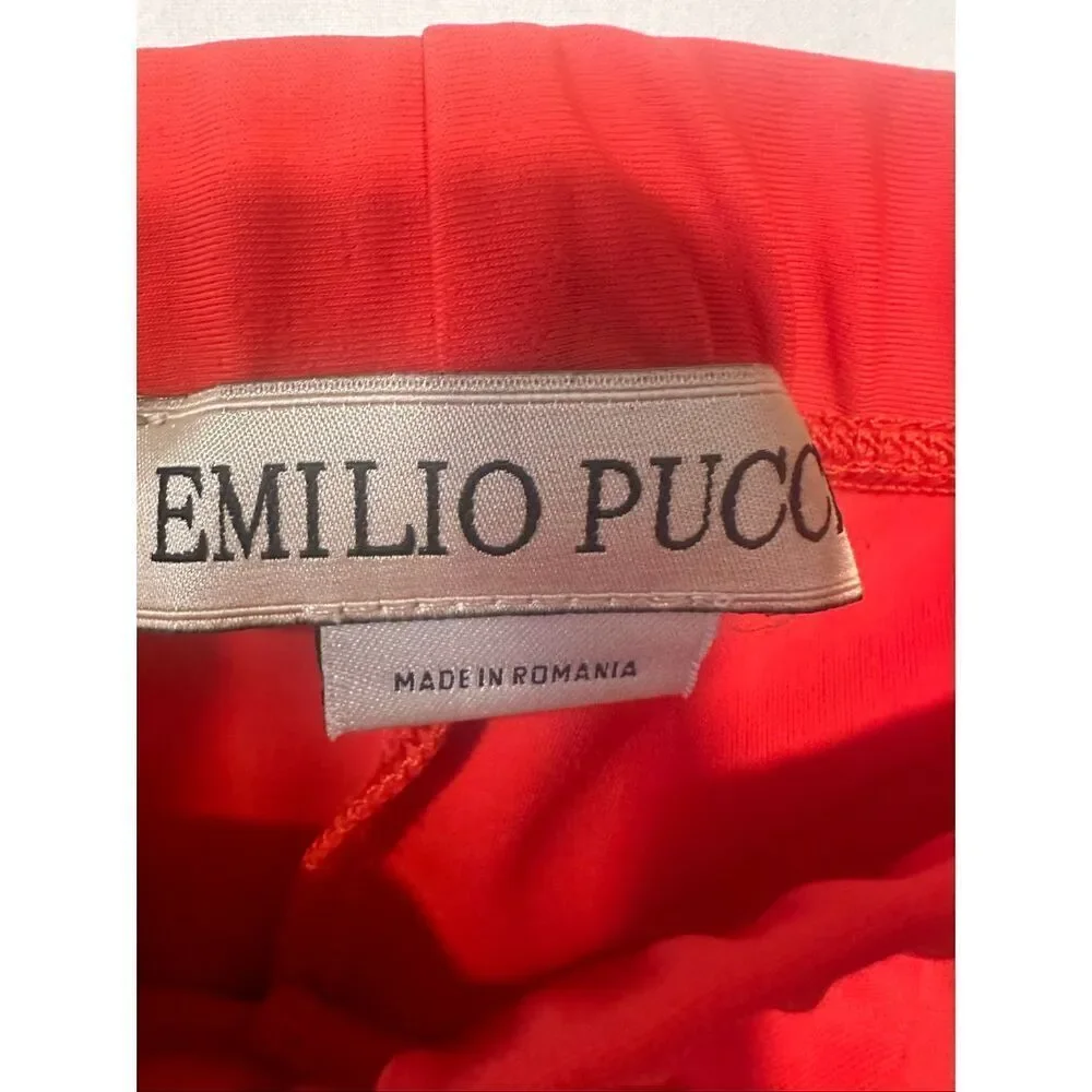 Emilio Pucci Marmo Print Red Girls Leggings, Size 6